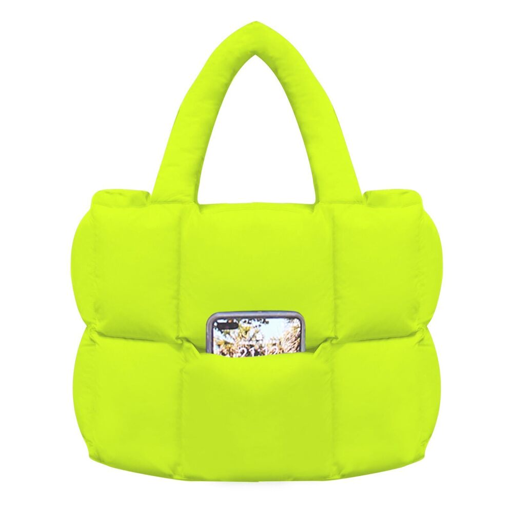 2296 Puffer Tote Bag , Lightweight Quilted Puffy Shoulder Handbag
